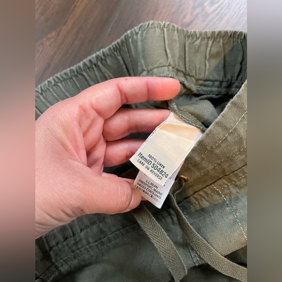 LL BEAN green linen the favorite pant size 18 petite - Picture 2 of 6